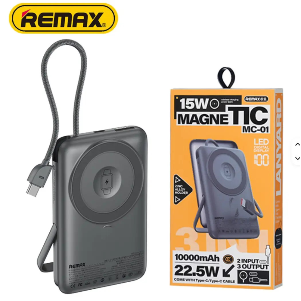 УМБ Павербанк 10000mAh REMAX MC-01 3в1 PD22,5W Magsafe Powerbank