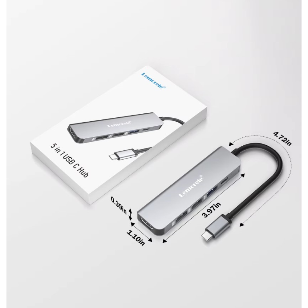 USB 3.0 хаб конвертер HDMI 4K Lemorele 5 в 1