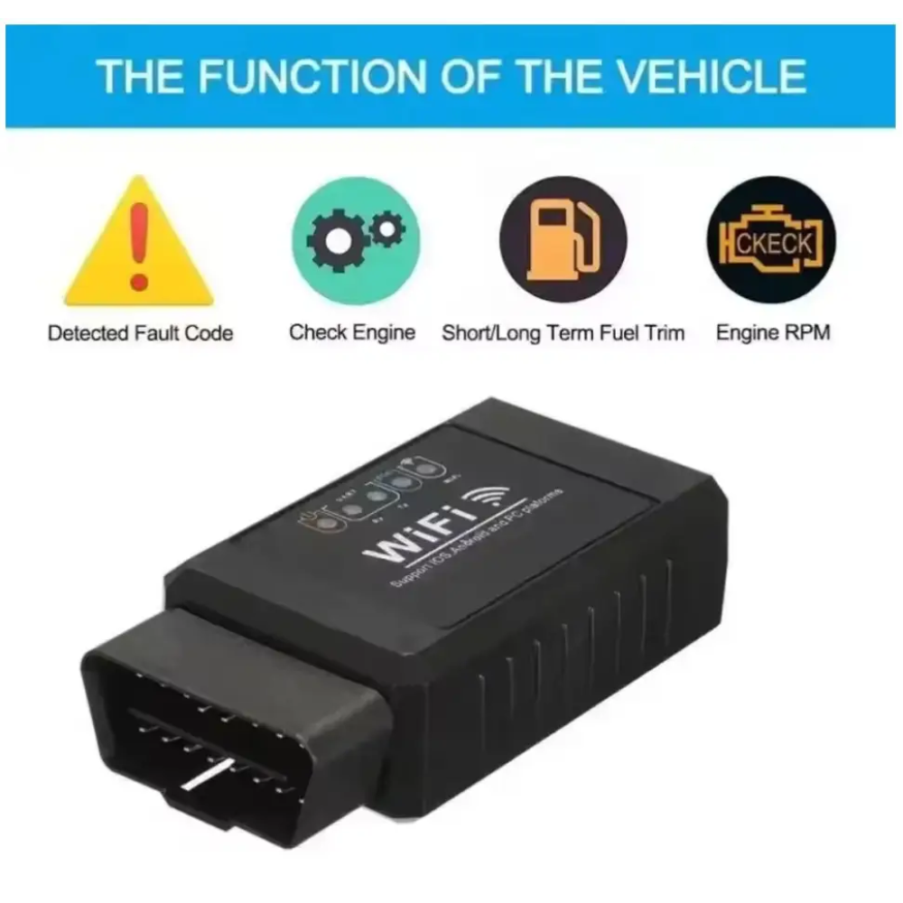 Автосканер OBD2 WIFI ELM327 V1.5 адаптер iPhone IOS /Android OBDII