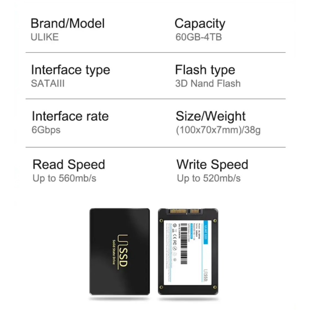 SSD 128 gb USSD (560-520Мб/с) SATAlll 3D Nand