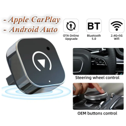 Адаптер бездротовий для Apple CarPlay та Android Auto 2in1 USB WIFI5 Bluetooth 5.0 З перехідниками