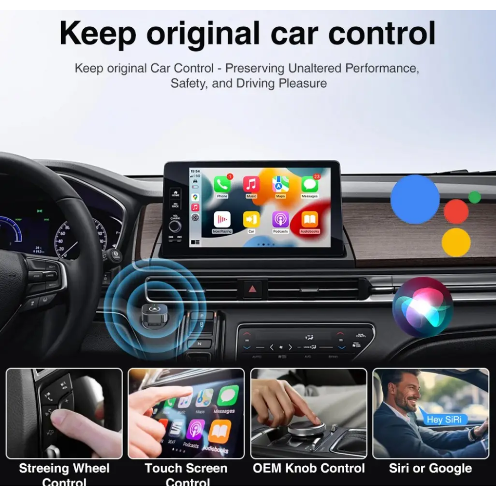 Адаптер бездротовий для Apple CarPlay та Android Auto 2in1 USB WIFI5 Bluetooth 5.0 З перехідниками
