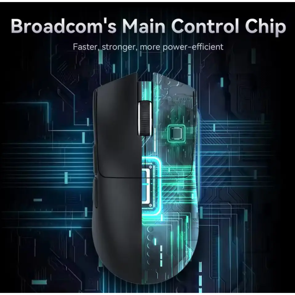 Миша бездротова ігрова ATTACK SHARK X11 чорна. Радіо 2.4Ghz + Bluetooth 5.2 + Док-станція