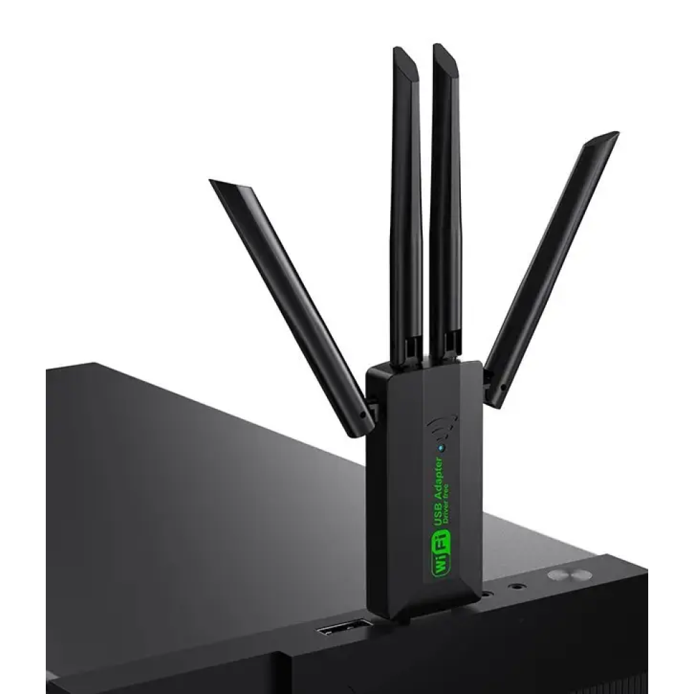 Wi-Fi адаптер AC1200 WiFi5 USB 3.0 5Ггц+2.4Ггц 4 антени