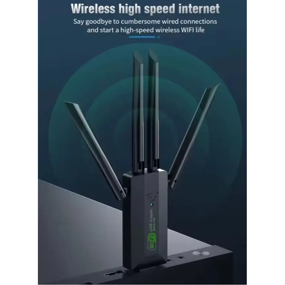 Wi-Fi адаптер AC1200 WiFi5 USB 3.0 5Ггц+2.4Ггц 4 антени