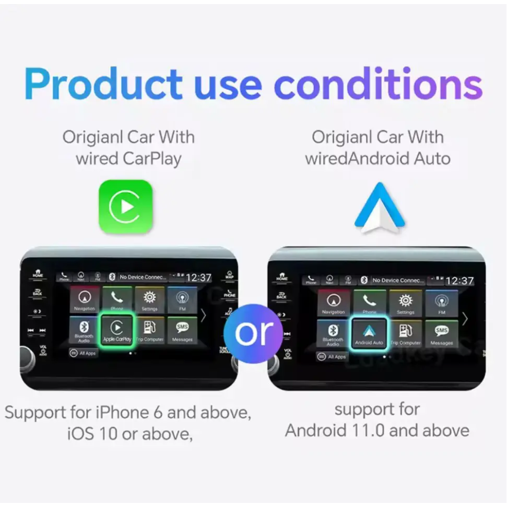 Адаптер бездротовий для Apple CarPlay та Android Auto 2in1 USB WIFI5 Bluetooth 5.0 з OTG перехідником