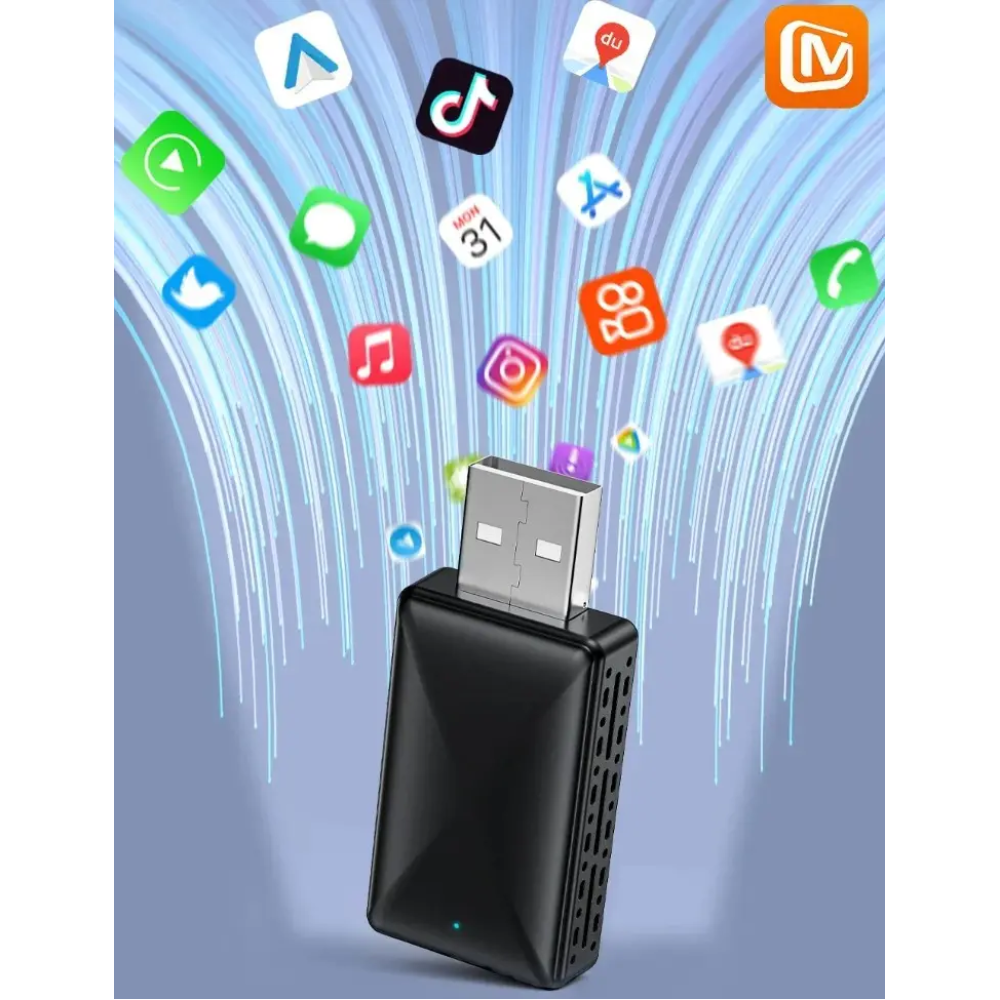 Адаптер бездротовий для Apple CarPlay та Android Auto 2in1 USB WIFI5 Bluetooth 5.0 з OTG адаптером