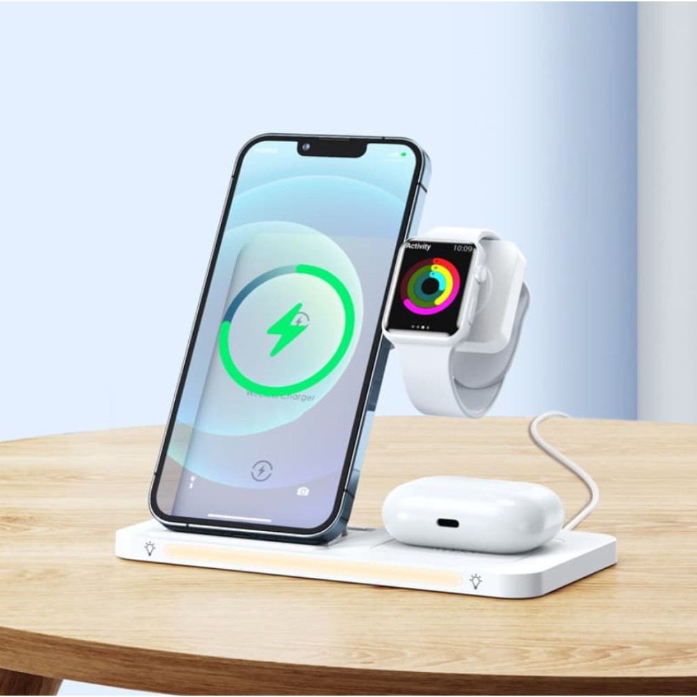 Бездротовий зарядний пристрій 22W REMAX Minxl Series 3-in-1 Foldable Wireless Charger RP-W60 Білий