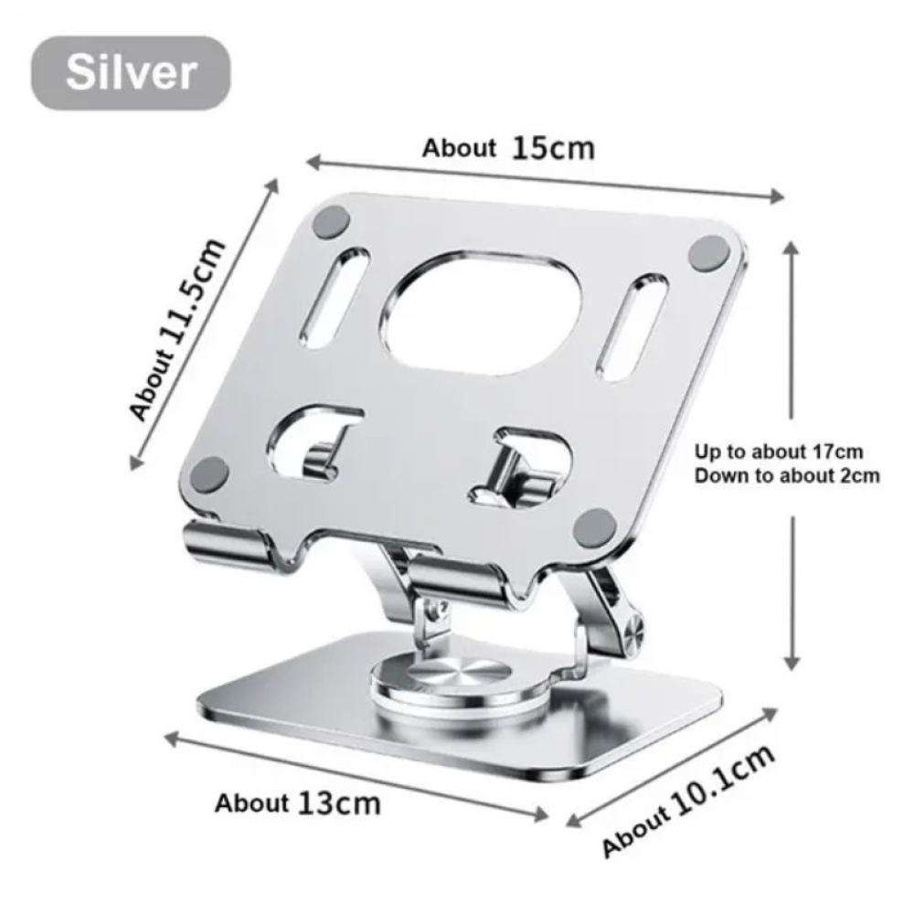 Металева складна підставка для планшета, смартфона 360°  Silver