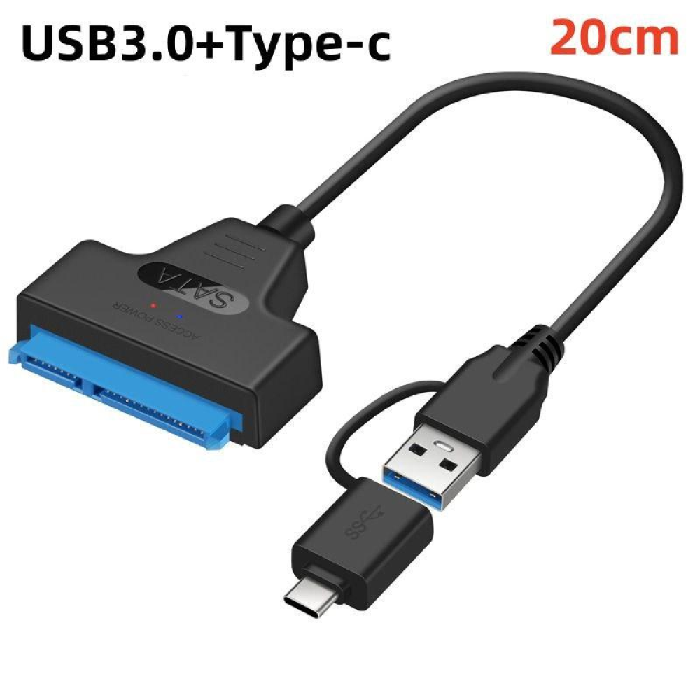 Перехідник SATA - Type-C + USB 3.0  до SSD-HDD Диску  2.5““ 20см SmartGo