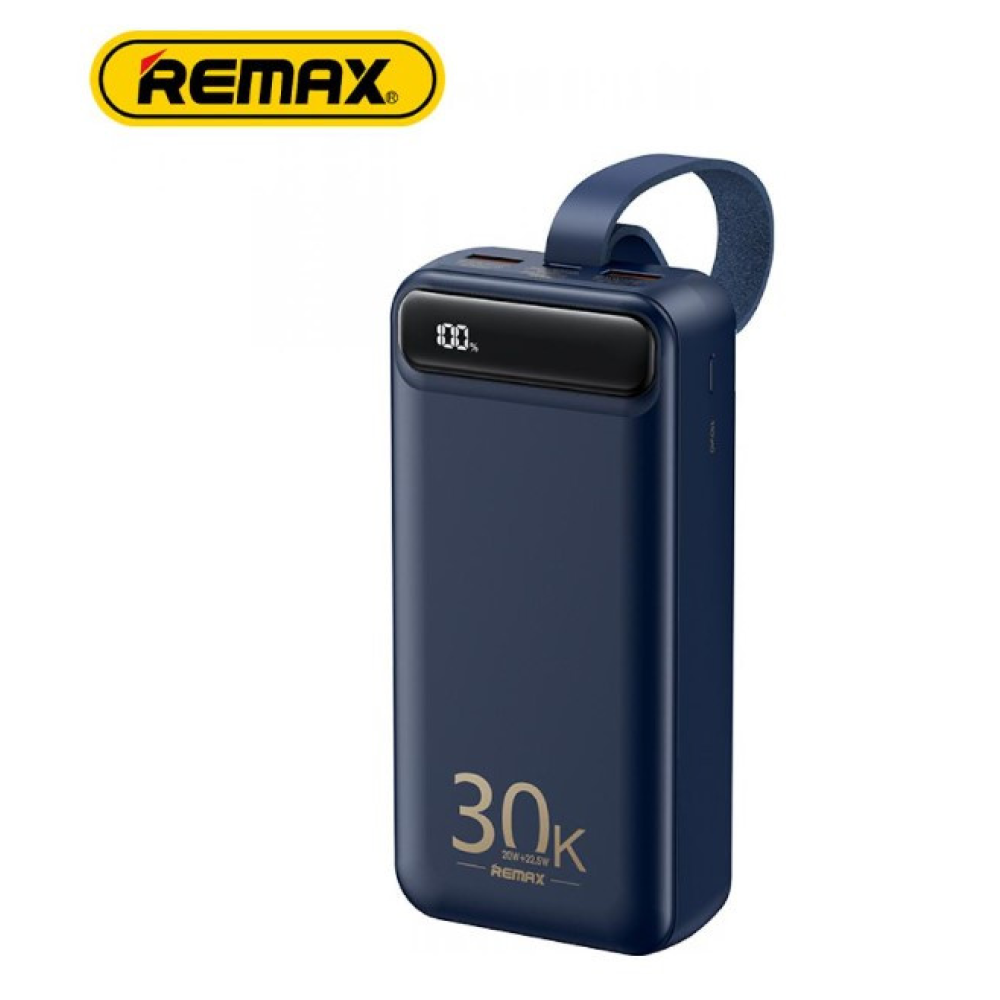 Powerbank 30000mAh 22.5W  Remax RPP-522  QC3.0 PD Швидка зарядка. Ліхтар. Синій
