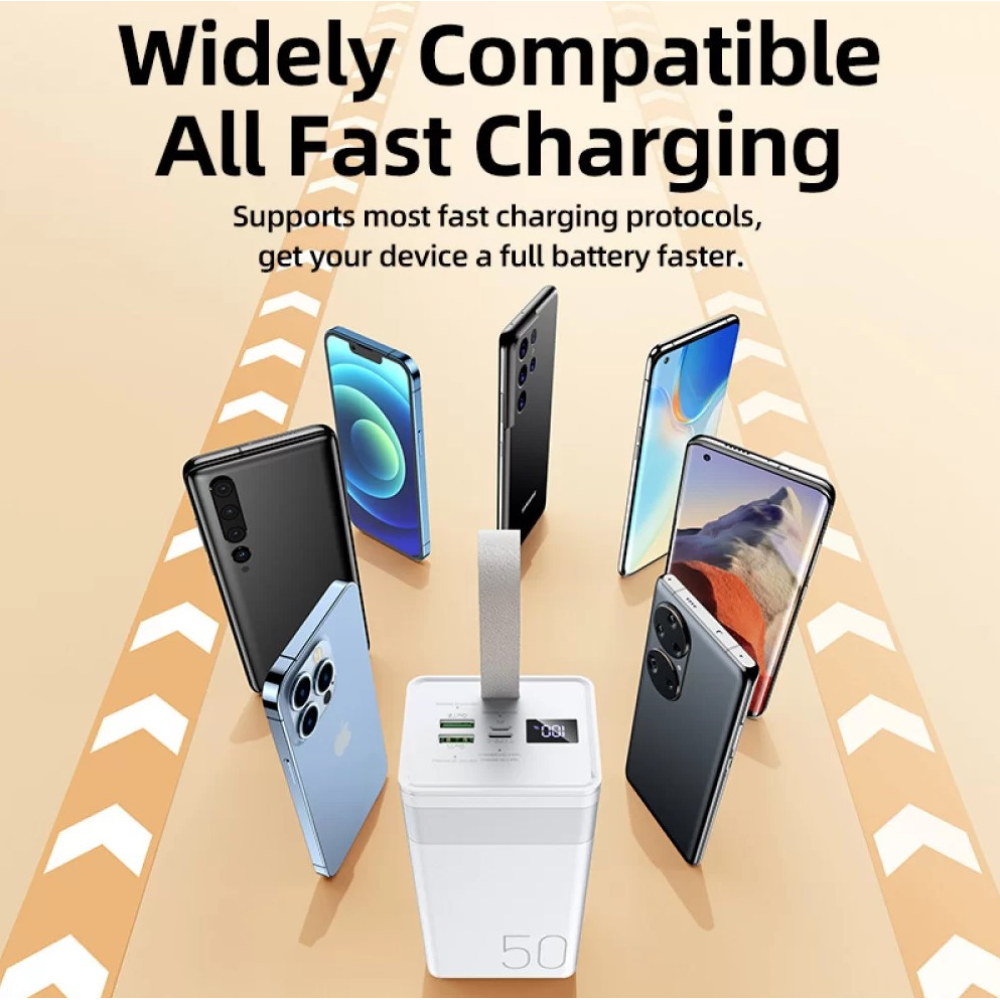 Powerbank 50000mAh 22.5W  Remax RPP-321  QC3.0 PD Швидка зарядка. Ліхтар