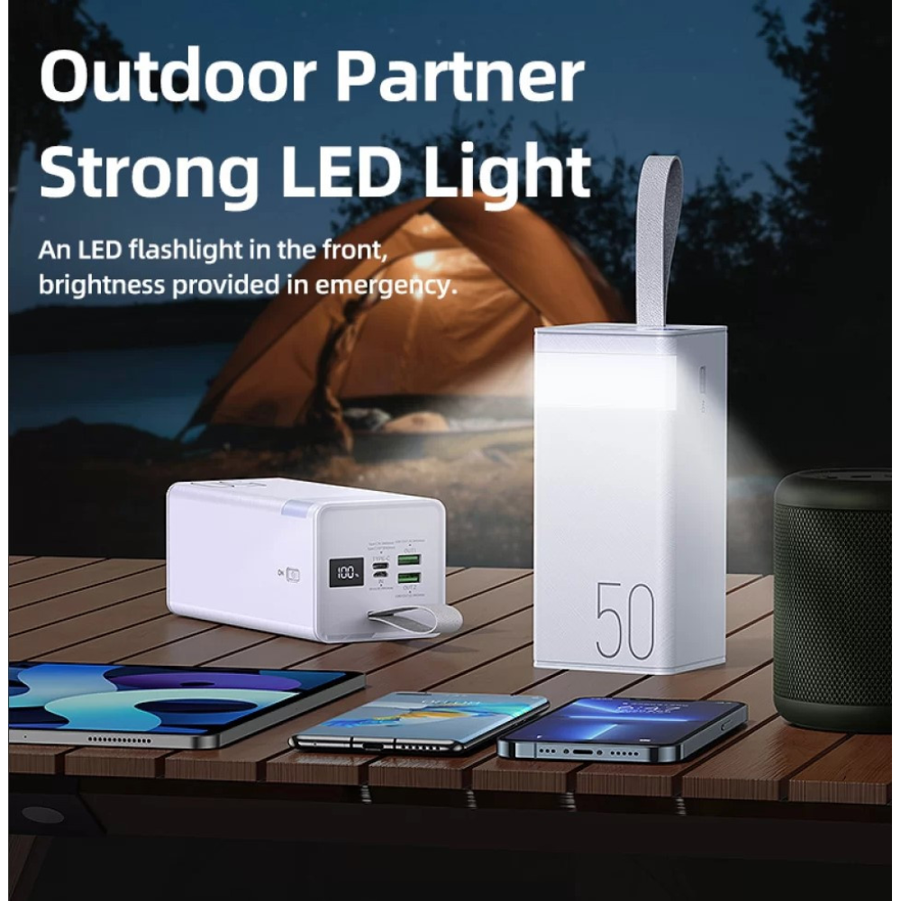 Powerbank 50000mAh 22.5W  Remax RPP-321  QC3.0 PD Швидка зарядка. Ліхтар