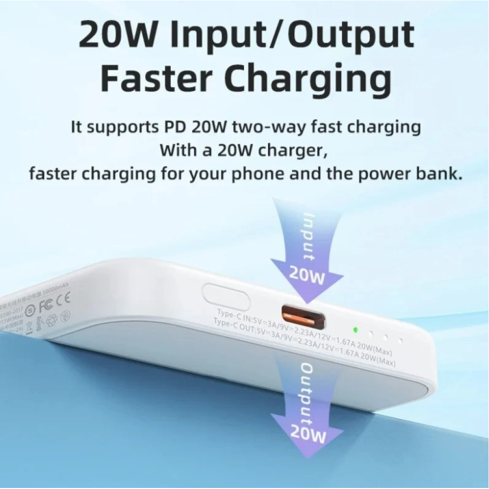 Powerbank 10000mAh REMAX RPP-65 Usion Series  PD 20W Magnetic  Wireless Fast Charging Magsafe