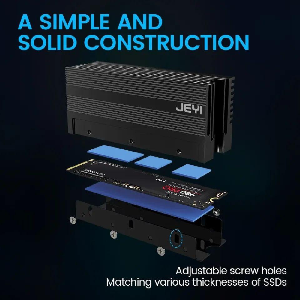 Радіатор охолодження SSD M.2  2280 + термопрокладки Jeyi iGlacier