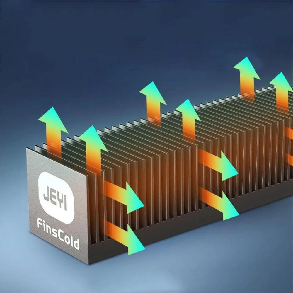 Радіатор охолодження SSD M.2  2280 + термопрокладки Jeyi GodFins