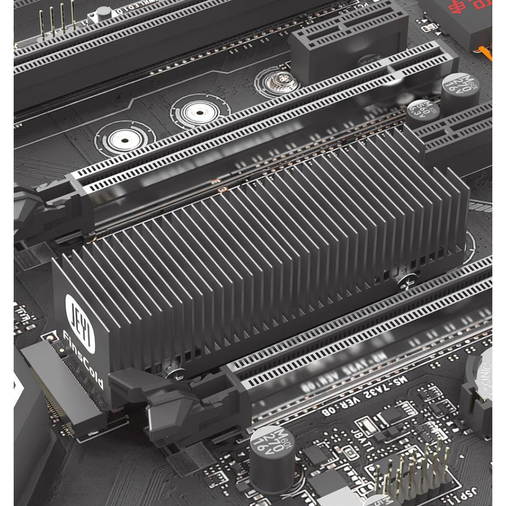 Радіатор охолодження SSD M.2  2280 + термопрокладки Jeyi GodFins
