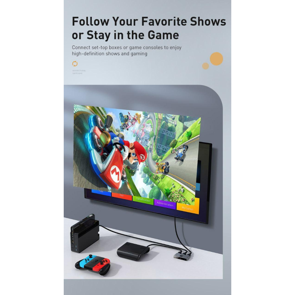 Matrix HDMI Switcher Baseus (CAHUB-BC0G) - перемикач HDMI свитч