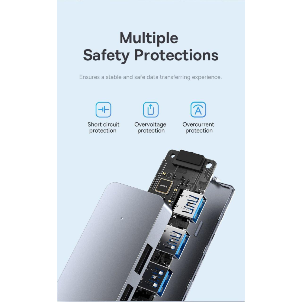 USB хаб Baseus BS-OH080 на 4 порти USB 3.0  Silver