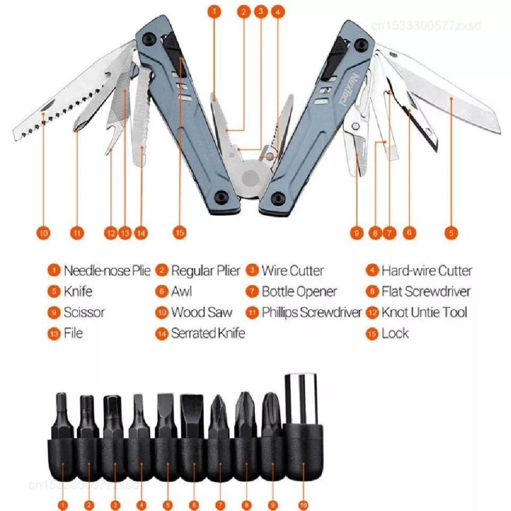Мультитул Xiaomi Nextool Sailor Pro + комплект біт, чохол