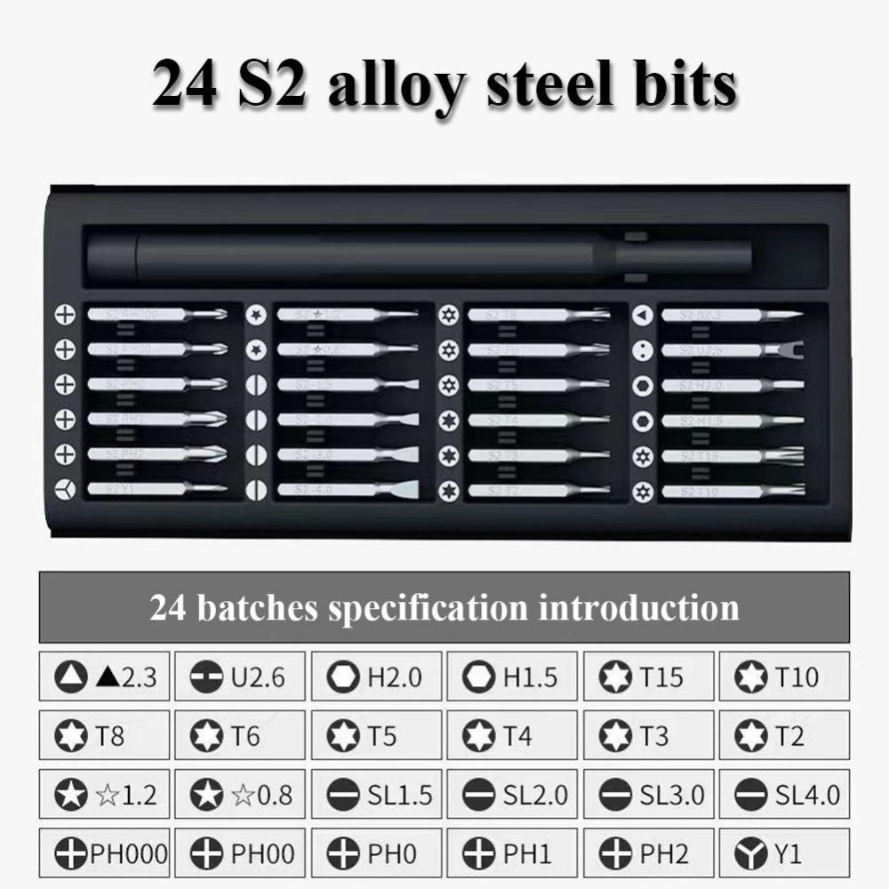 Набір викруток 24 в 1 Magnetic plastic handle