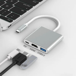Адаптер преобразователь конвертер Type-C - HDMI USB Type-C 4K. Перехідник Type-C - HDMI