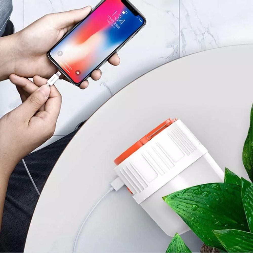 Лампа-ліхтар ночник акумуляторний з сонячною батареєю та Power Bank