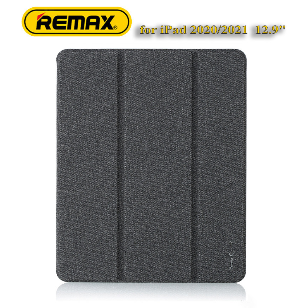 Чохол REMAX Chan Series Leather Case PT-10 for all iPad Pro 12.9“ (2019-2022) темно-сірий + відсік для стілусу