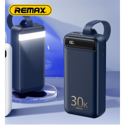 Powerbank 30000mAh 22.5W  Remax RPP-522  QC3.0 PD Швидка зарядка. Ліхтар. Синій