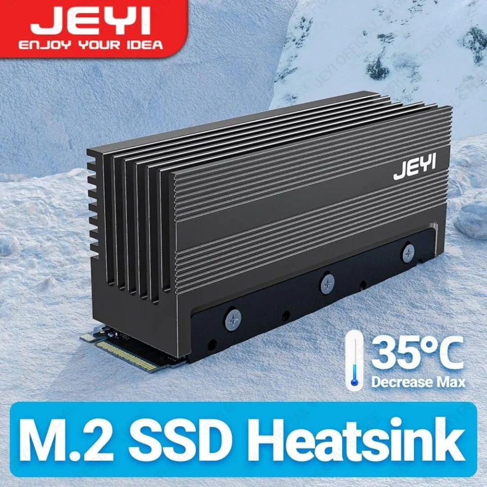 Радіатор охолодження SSD M.2  2280 + термопрокладки Jeyi iGlacier