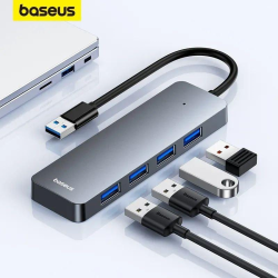 USB хаб Baseus BS-OH080 на 4 порти USB 3.0  Silver