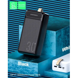Powerbank 30000 mAh Denmen DP17  (DC5V/2.1A)  li-polymer Чорний