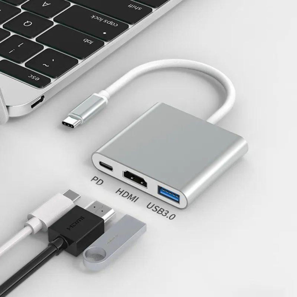 Адаптер перетворювач конвертер Type-C - HDMI USB Type-C 4K. Перехідник Type-C - HDMI SmartGo