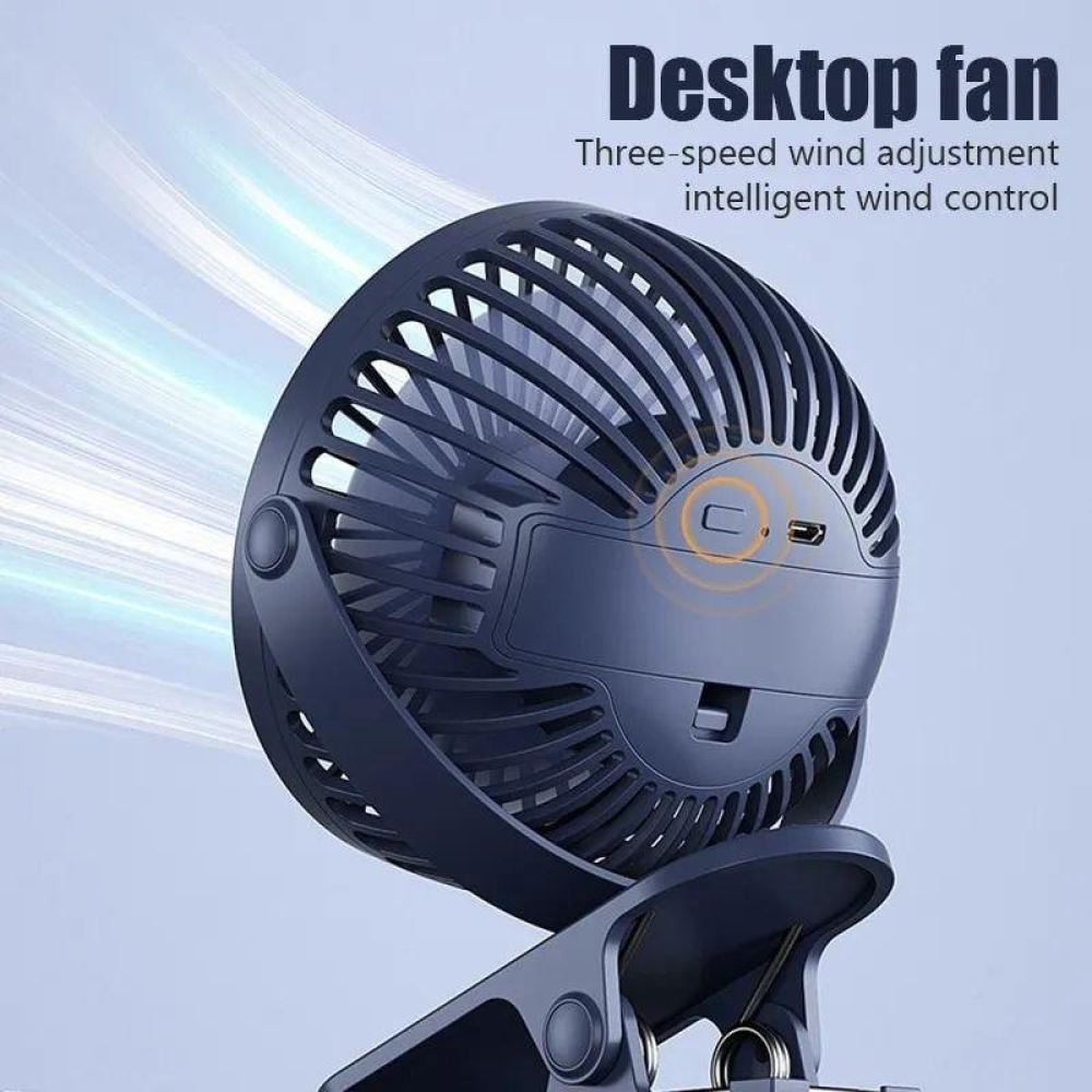 USB вентилятор портативний Cool Wind темно-синій, можливість встановити акумулятор 18650