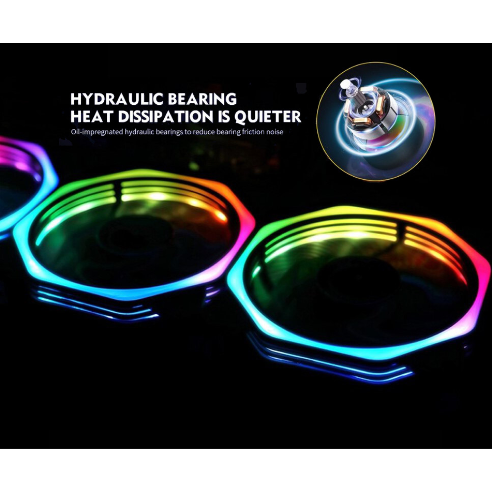Вентилятор 120мм INPLAY M10 Rainbow  RGB 3pin+Molex 1200RPM Кулер 120 мм