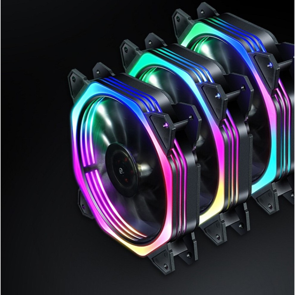 Вентилятор 120мм INPLAY M10 Rainbow  RGB 3pin+Molex 1200RPM Кулер 120 мм