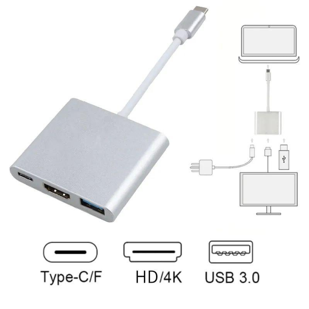 Адаптер преобразователь конвертер Type-C - HDMI USB Type-C 4K. Перехідник Type-C - HDMI