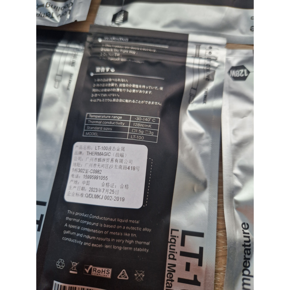 Рідкий метал LT-100 LT Cooling 1.5 г Liquid Metal (термопаста) 128 W/mk