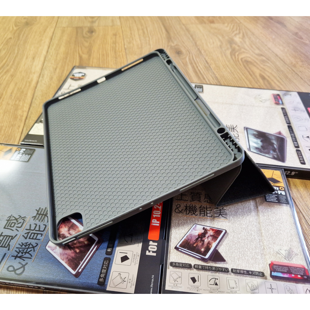 Чохол REMAX Chan Series Leather Case PT-10 for all iPad Pro 12.9“ (2019-2022) темно-сірий + відсік для стілусу