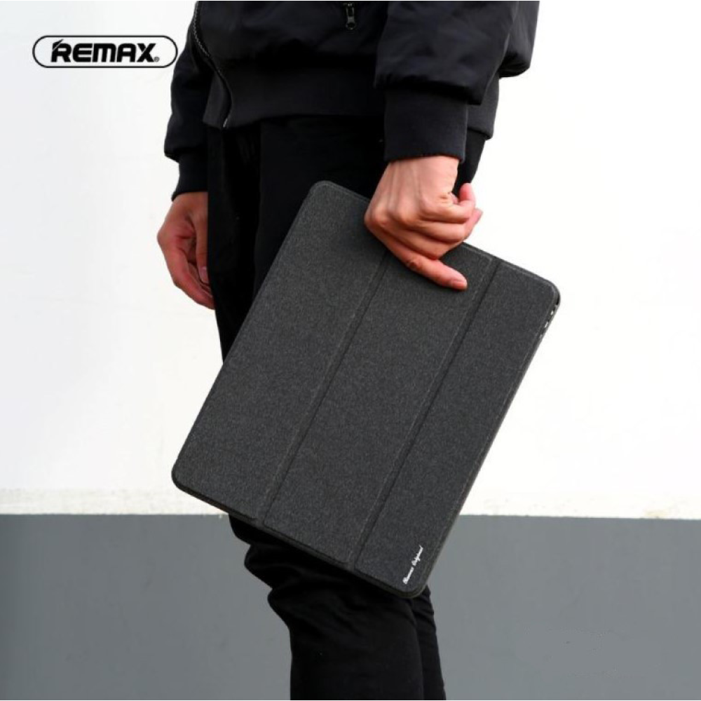 Чохол REMAX Chan Series Leather Case PT-10 for all iPad Pro 12.9“ (2019-2022) темно-сірий + відсік для стілусу