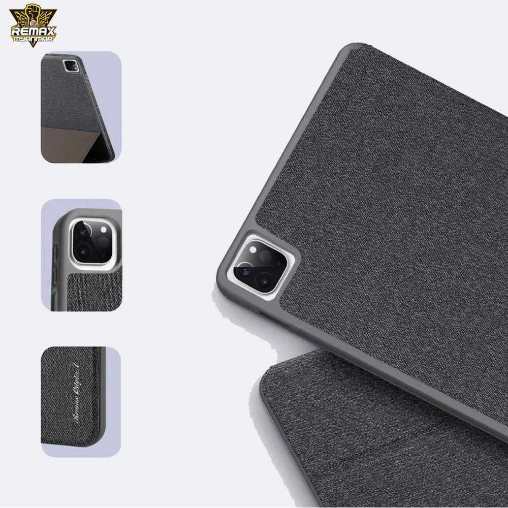 Чохол REMAX Chan Series Leather Case PT-10 for all iPad Pro 12.9“ (2019-2022) темно-сірий + відсік для стілусу