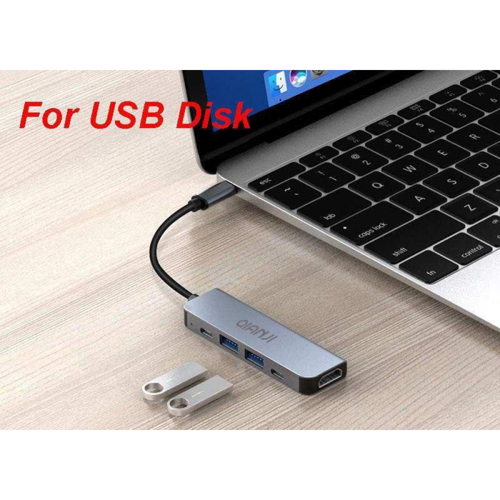 USB 3.0 хаб + конвертер HDMI 4K Qianji 5 у 1