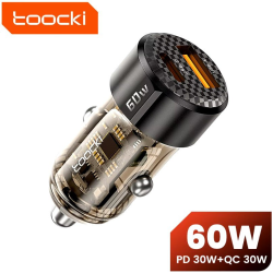 Автомобильное зарядное устройство 60W Toocki PD+QC 1C+1A Fast Car Charger