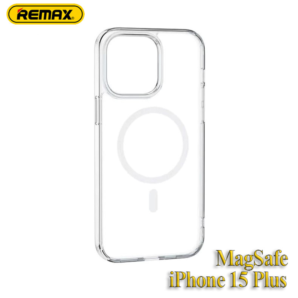 Прозорий чохол iPhone 15 Plus MagSafe Remax Crys Series Magsafe Magnetic Phone Case RM-1690