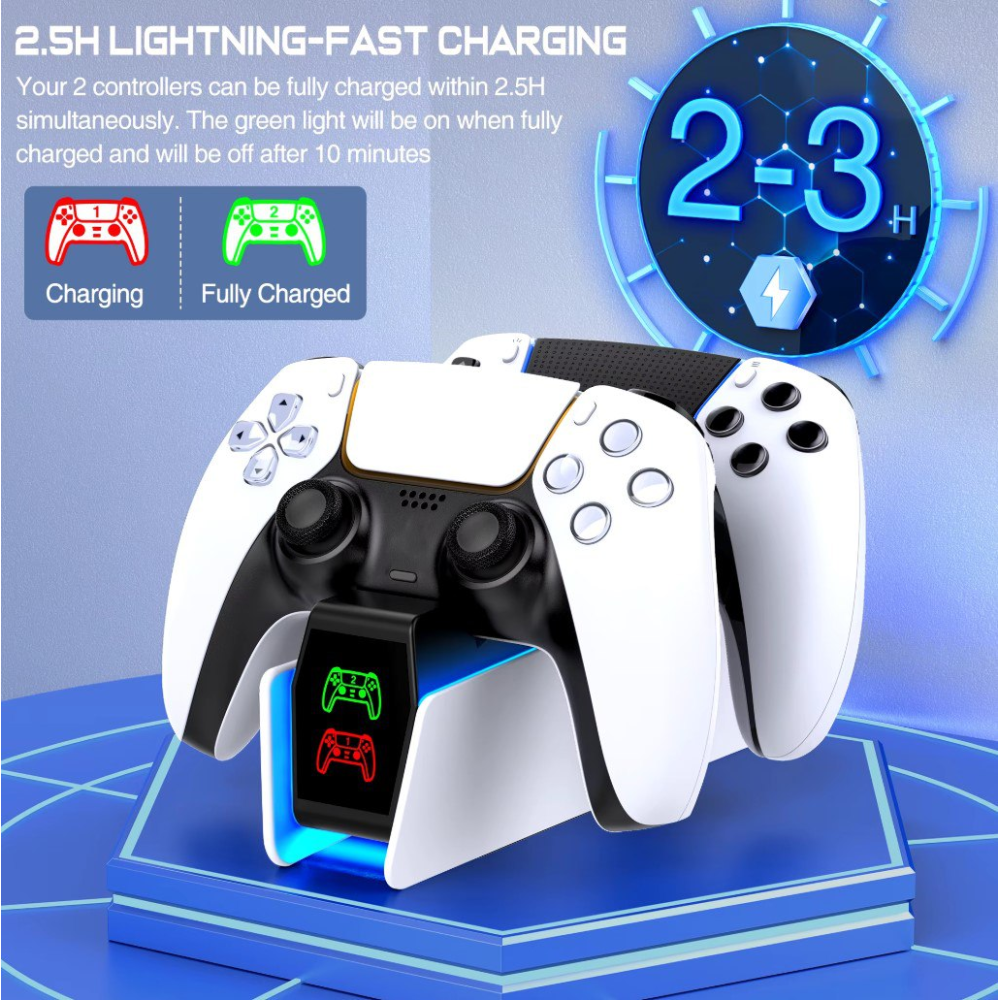 Зарядна док-станція з RGB-підсвіткою для PlayStation 5 PS5