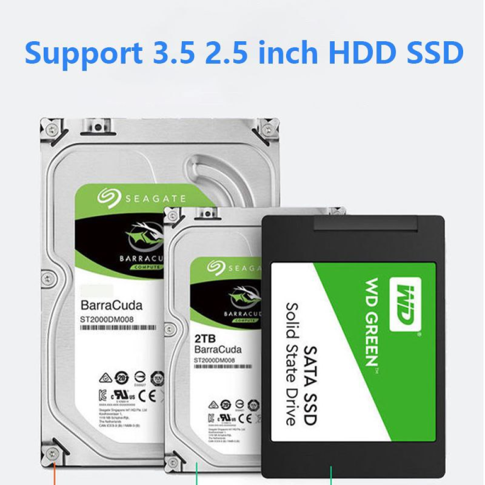 Перехідник SATA - USB 3.0 для жорсткого диску HDD SSD 3.5'' 2.5'' з Блоком живленяя SmartGo